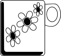 Mug with Flower Clipart - Charming Floral Design for Various Uses