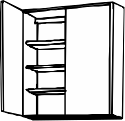 Black and White Refrigerator Clipart  Classic Kitchen Appliance Illustration