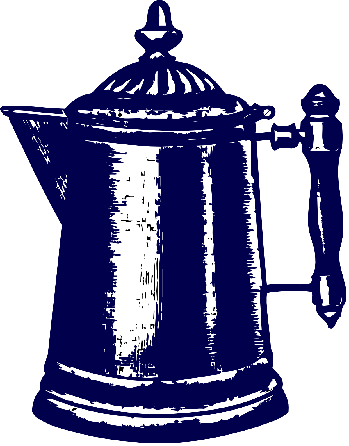Blue and White Coffee Pot Clipart for Creative Projects