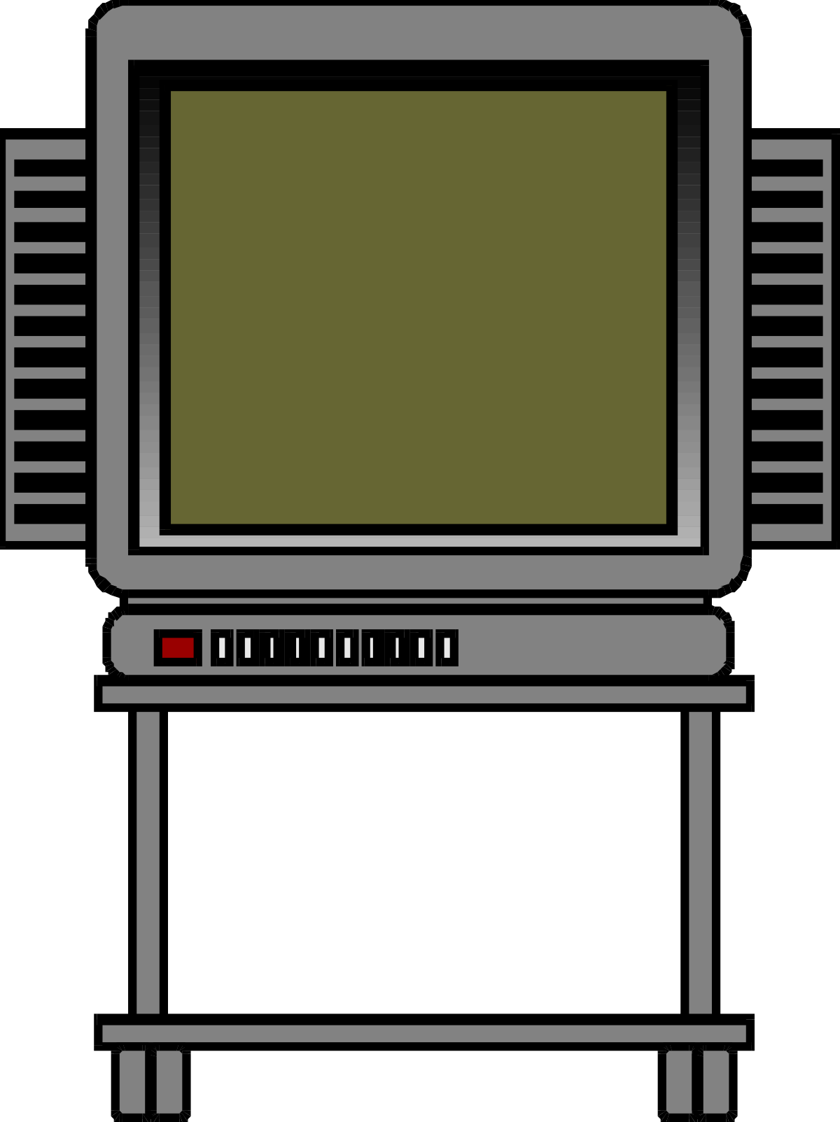 Old TV Set Clipart: Retro Screen Illustration for Vintage Designs