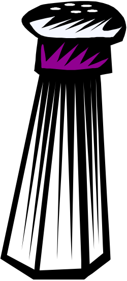 Black and White Clipart of a Purple and White Object