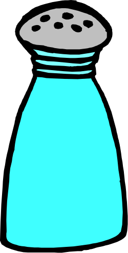 Salt Shaker Clipart: Blue Jar with Black Lid for Seasoning