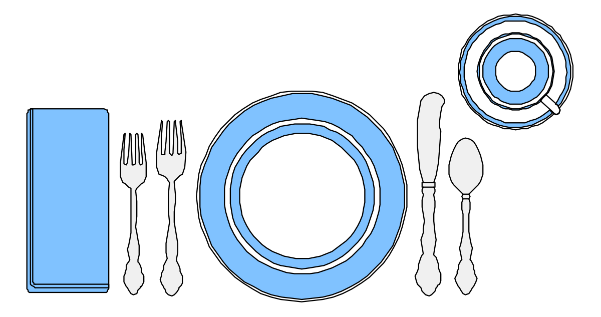 Plate with Knife and Fork - Elegant Dining Clipart