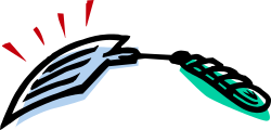 Black and Green Logo with Red and Blue Arrow Clipart