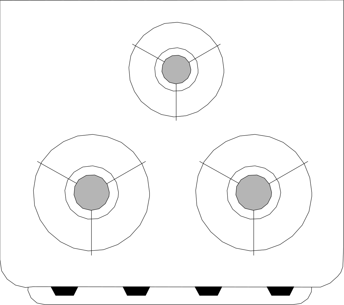 a diagram of a four - hole stove clip art png transparent Four-Hole Stove Clipart: Versatile Kitchen Diagram for Culinary Arts