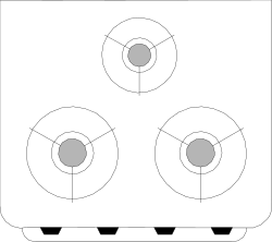 Four-Hole Stove Clipart: Versatile Kitchen Diagram for Culinary Arts