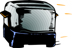 Colorful Toaster and Helmet Clipart with Blue Background