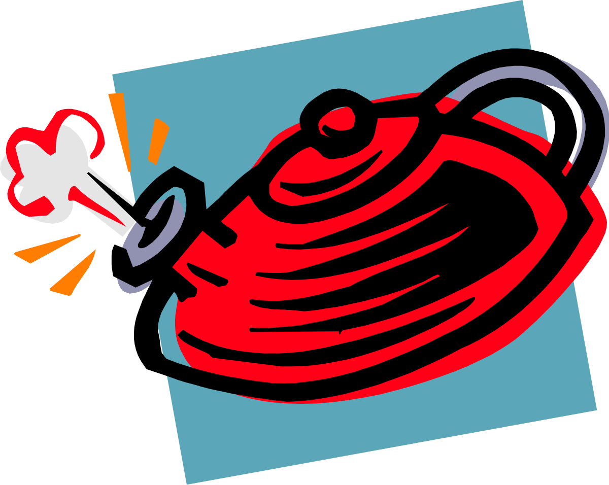 Red Kettle Clipart with Vibrant Handle for Kitchen Decor