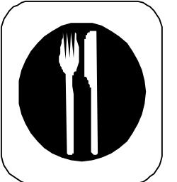 White Square Fork and Knife Clipart for Culinary Creations
