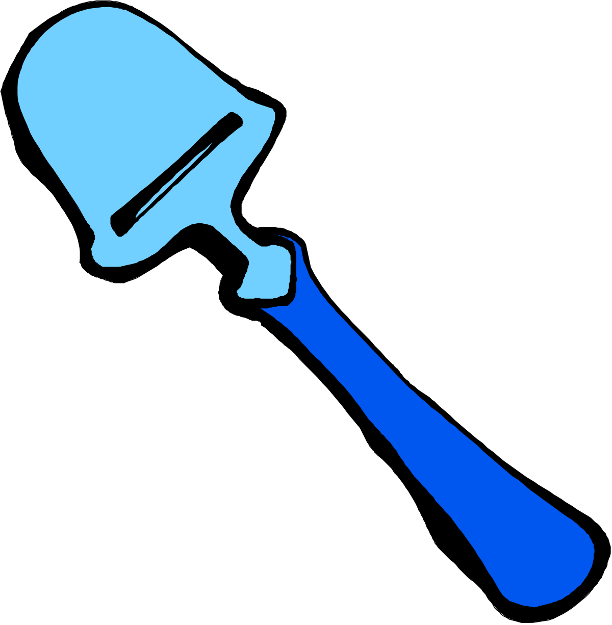 Blue Shovel Clipart: Versatile Tool for Gardening and Construction