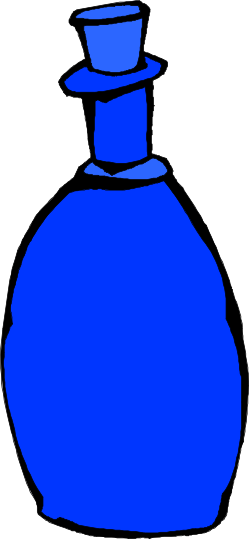 Blue Bottle with Top Hat Clipart - Unique and Playful Graphics