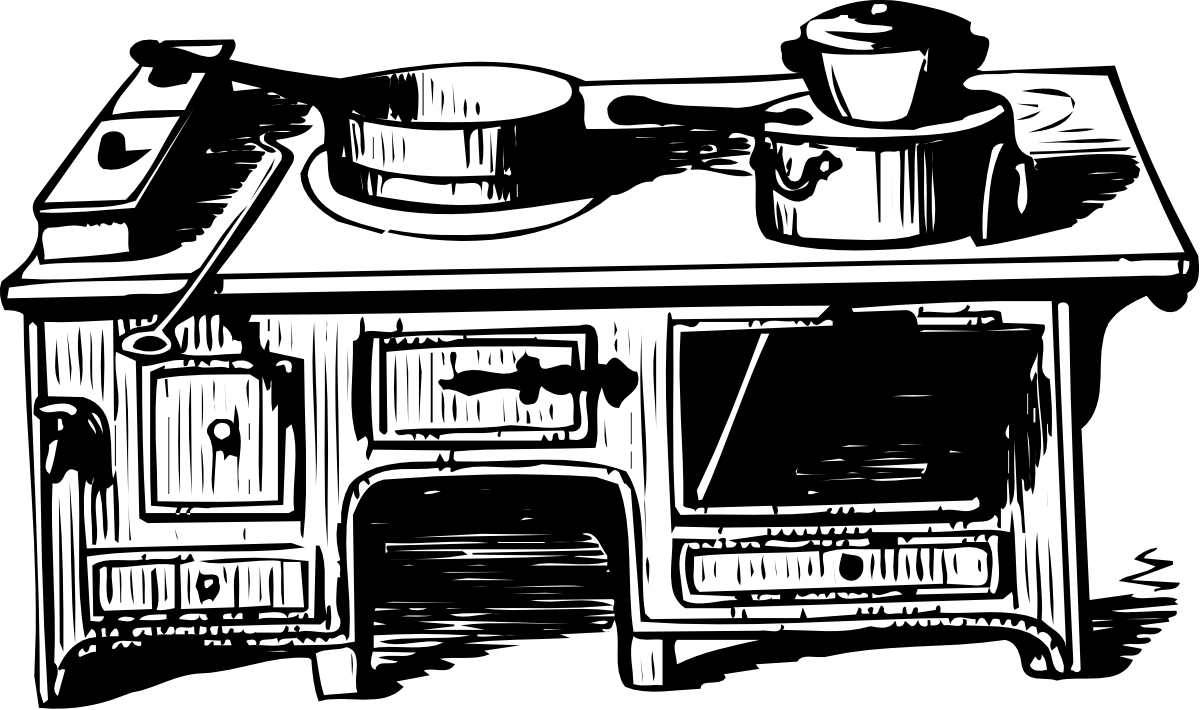 a kitchen with pots and pans on the stove clip art png transparent Kitchen Clipart with Pots and Pans on the Stove - Perfect for Culinary Projects