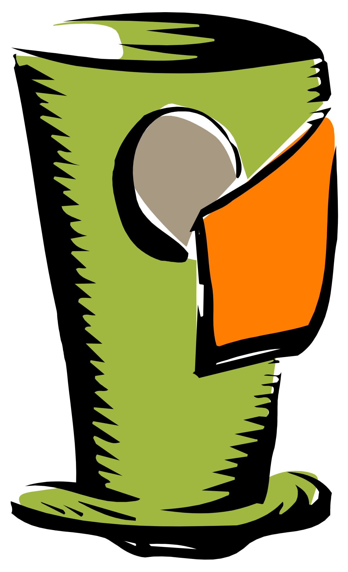 a green and orange trash can clip art png transparent Green and Orange Trash Can Clipart: Vibrant Waste Bin Design