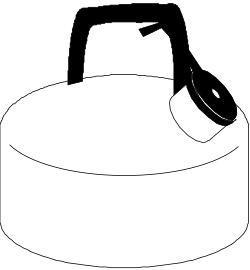 White Bowl with Black Lid - Elegant Kitchen Clipart