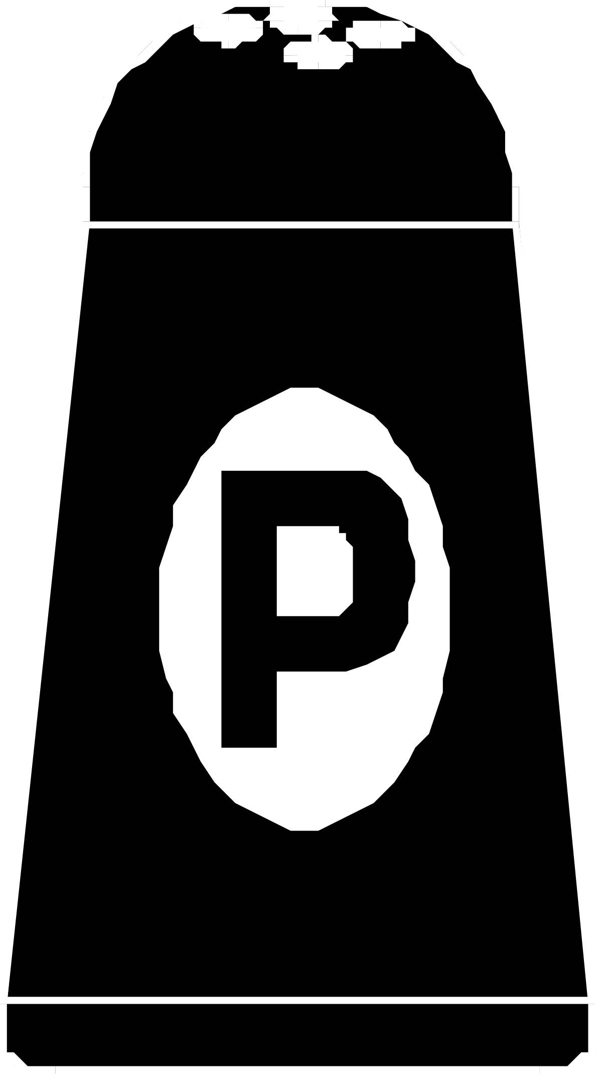 Black and White Bag with Letter P Clipart for Creative Projects