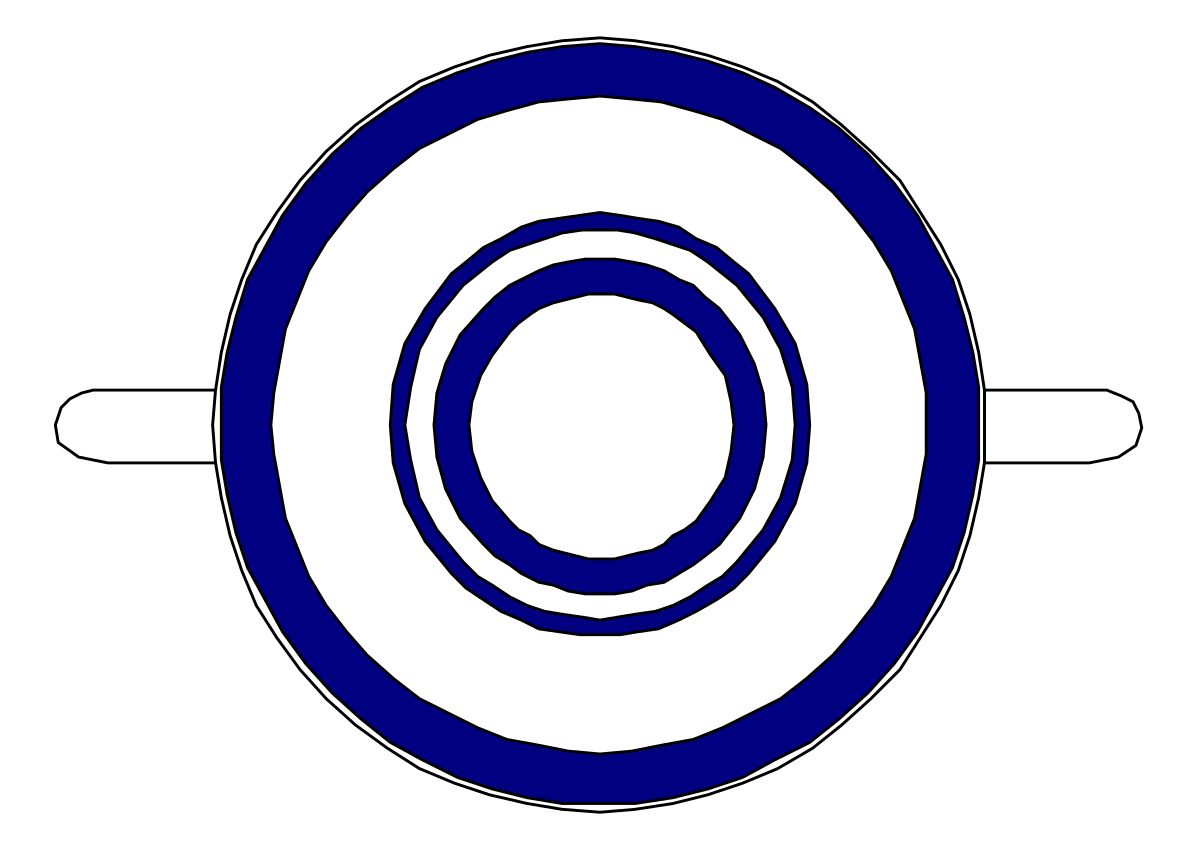 Blue and White Circle with White Center Clipart