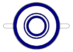 Blue and White Circle with White Center Clipart