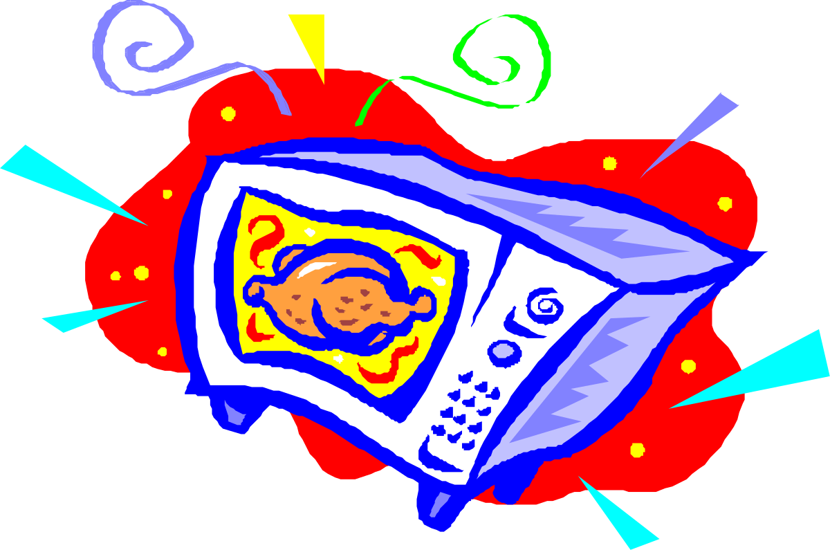 a drawing of a television with a red and blue design clip art png transparent Television Clipart with Striking Red and Blue Design
