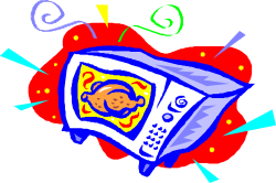 Television Clipart with Striking Red and Blue Design