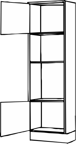 Black and White Cupboard Clipart Illustration for Creative Projects