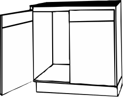 Closed Door Clipart - Black and White Illustration for Creative Projects