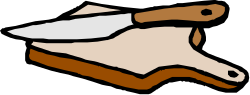 Cooking Table with Knife and Brown & White Horse Clipart