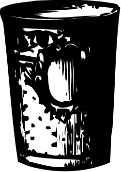 Black and White Glass of Water Clipart - Minimalist Beverage Illustration