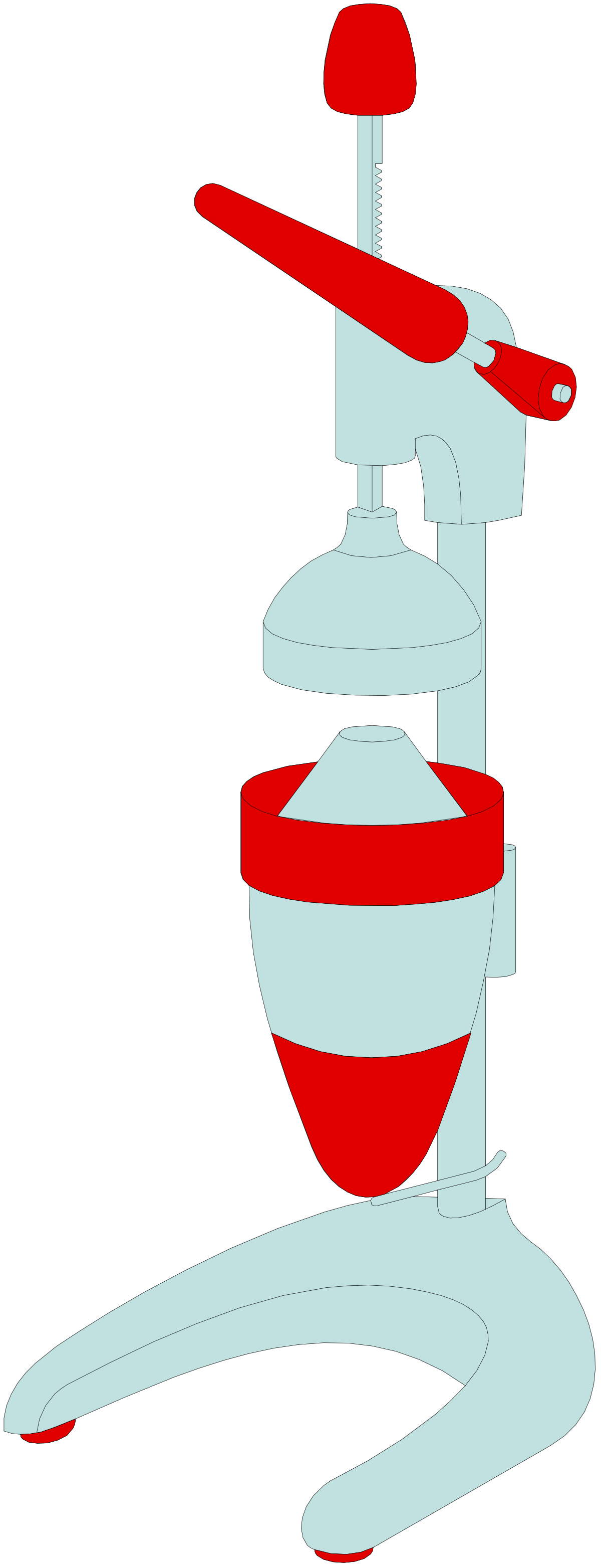 Red and White Mixer on Black Background - Perfect Clipart for Culinary Themes