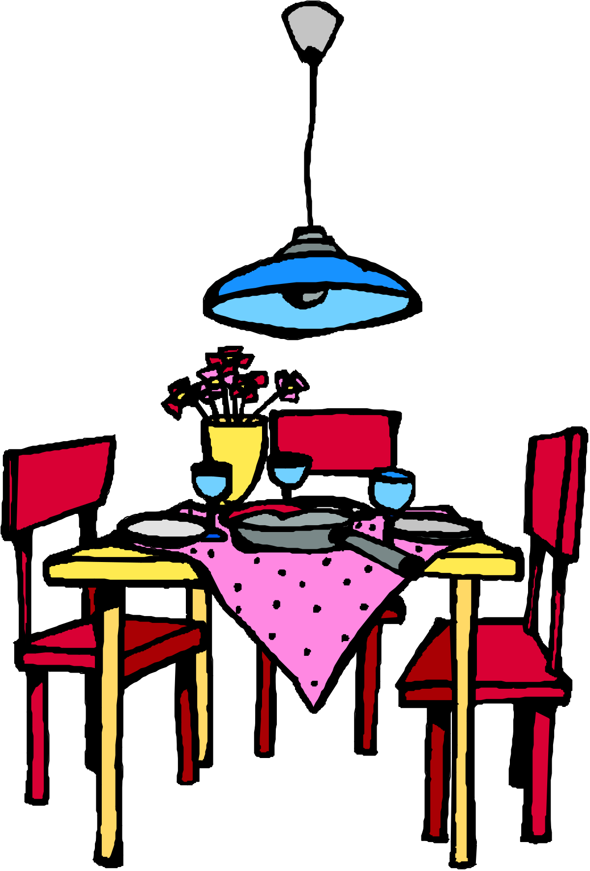 a table with chairs and a vase of flowers clip art png transparent Table with Chairs and Flower Vase Clipart for Elegant Decor