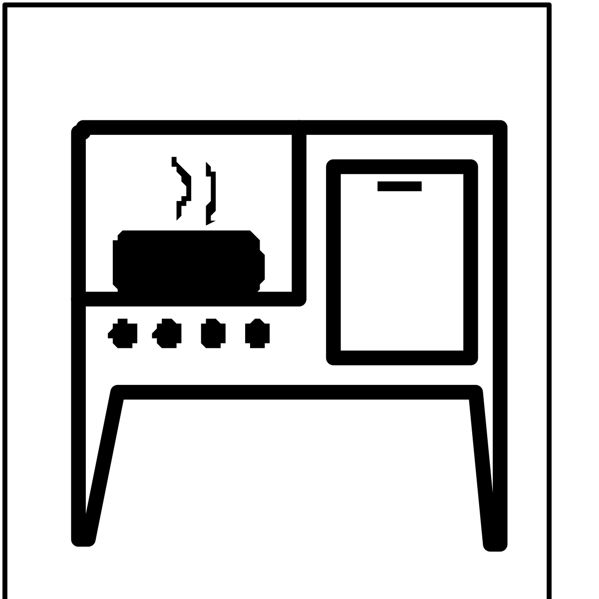 Black and White Desk Icon Clipart for Creative Projects