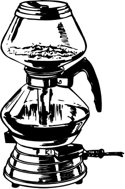 Coffee Pot Clipart - Classic Black and White Illustration