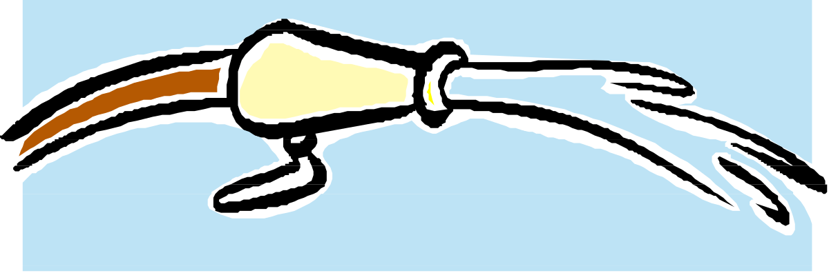 Black and Yellow Scorpion with White Tail Clipart