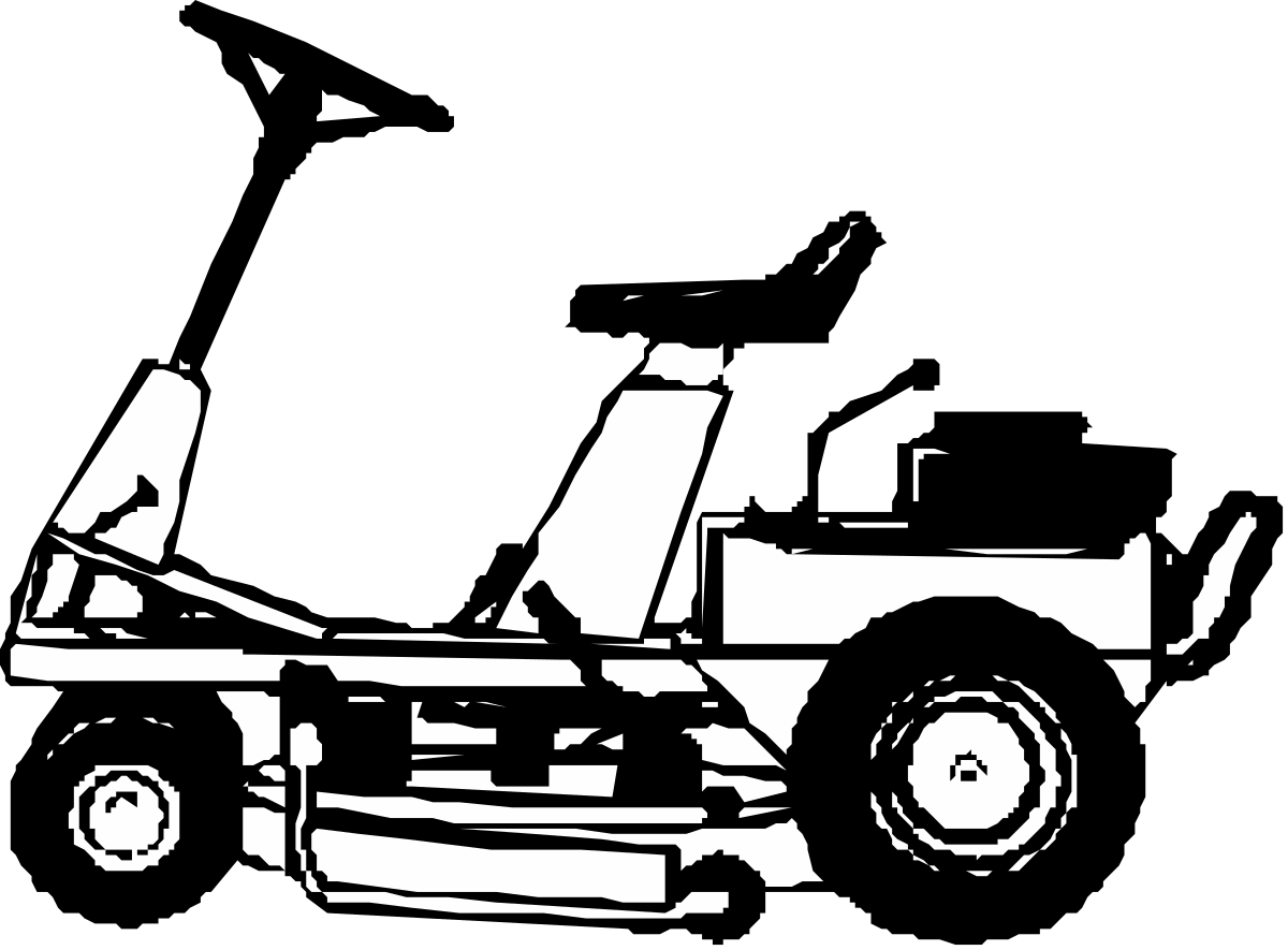a black and white image of a lawn mower clip art png transparent Lawn Mower Clipart: Black and White Illustration for Gardening Projects