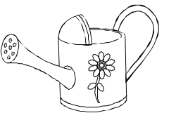 Watering Can with Flower - Charming Clipart for Nature Lovers