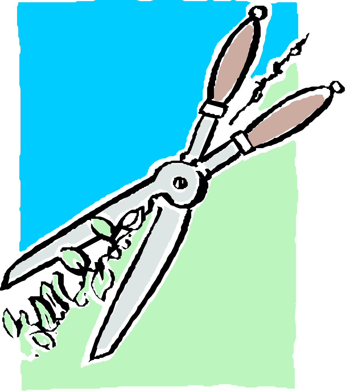 Scissors on Green Background - Versatile Clipart for Creative Projects