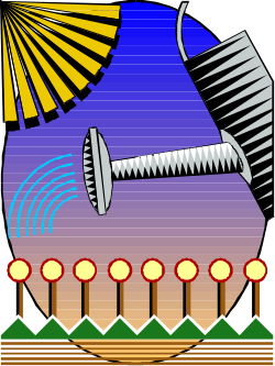 Robot Flying Over City - Dynamic Clipart Scene