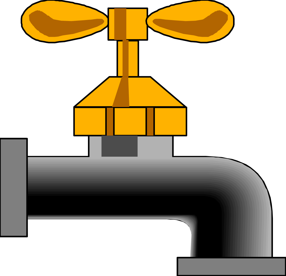 Yellow Water Tap with Yellow Pipe Clipart for Creative Projects
