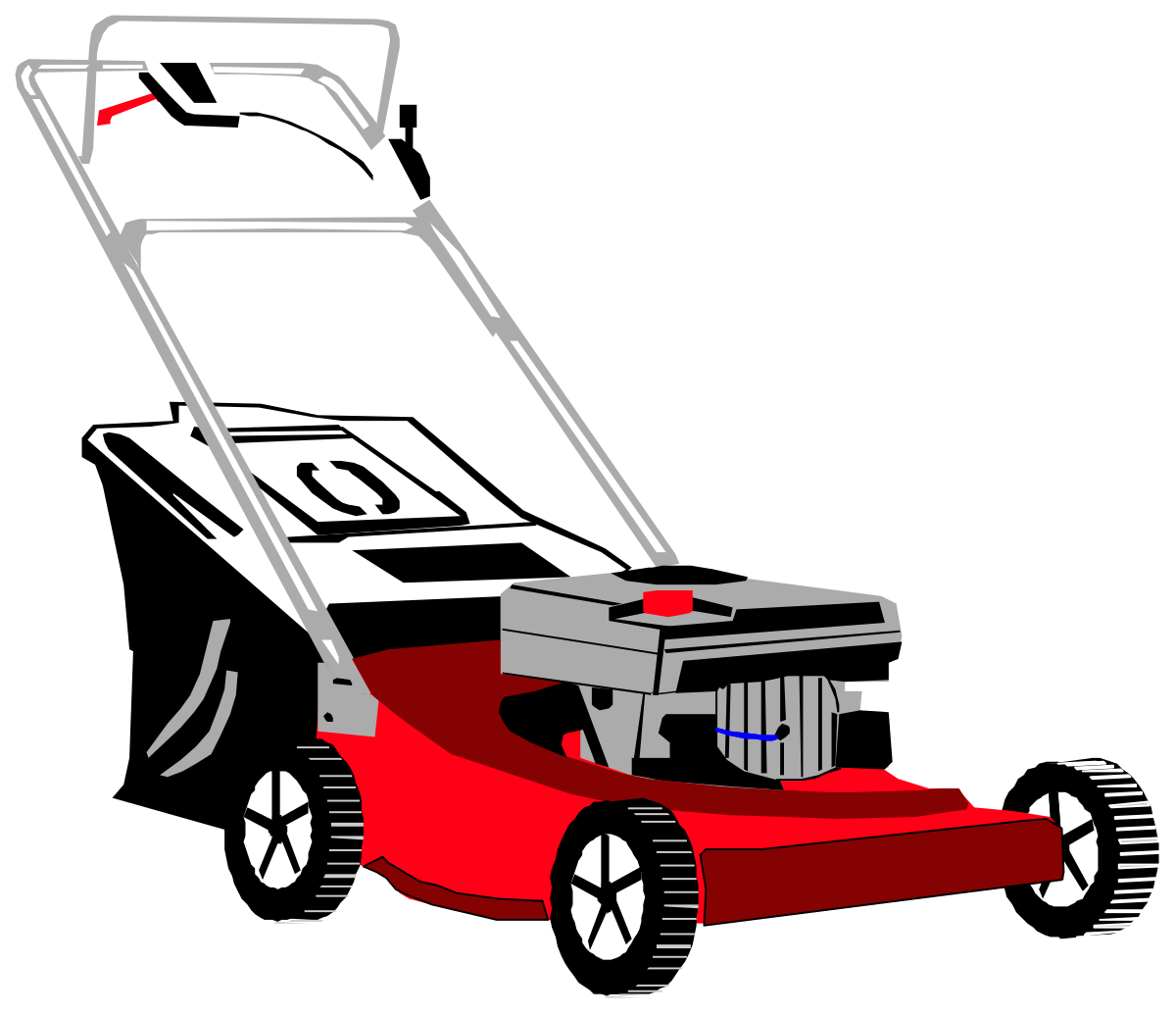 Lawn Mower Clipart - Red and White Trimmer for Garden Projects