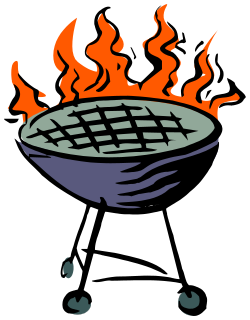 Grill Clipart with Flames: Perfect for BBQ and Culinary Projects