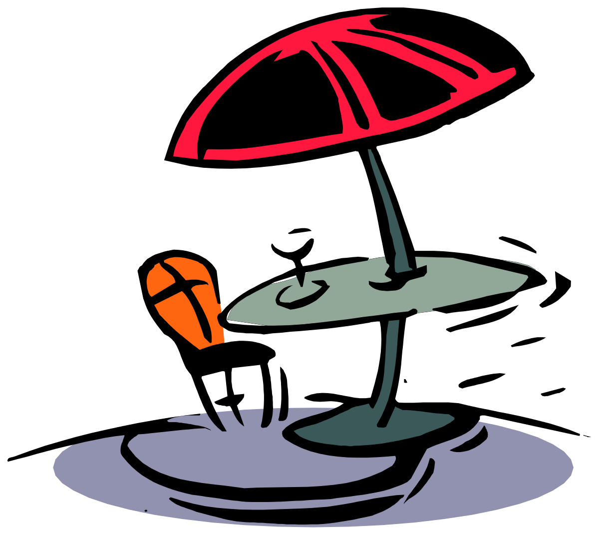 Red Umbrella and Green Umbrella on Black Background Clipart