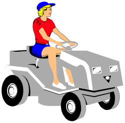Woman Riding Lawn Mower Clipart for Garden Lovers
