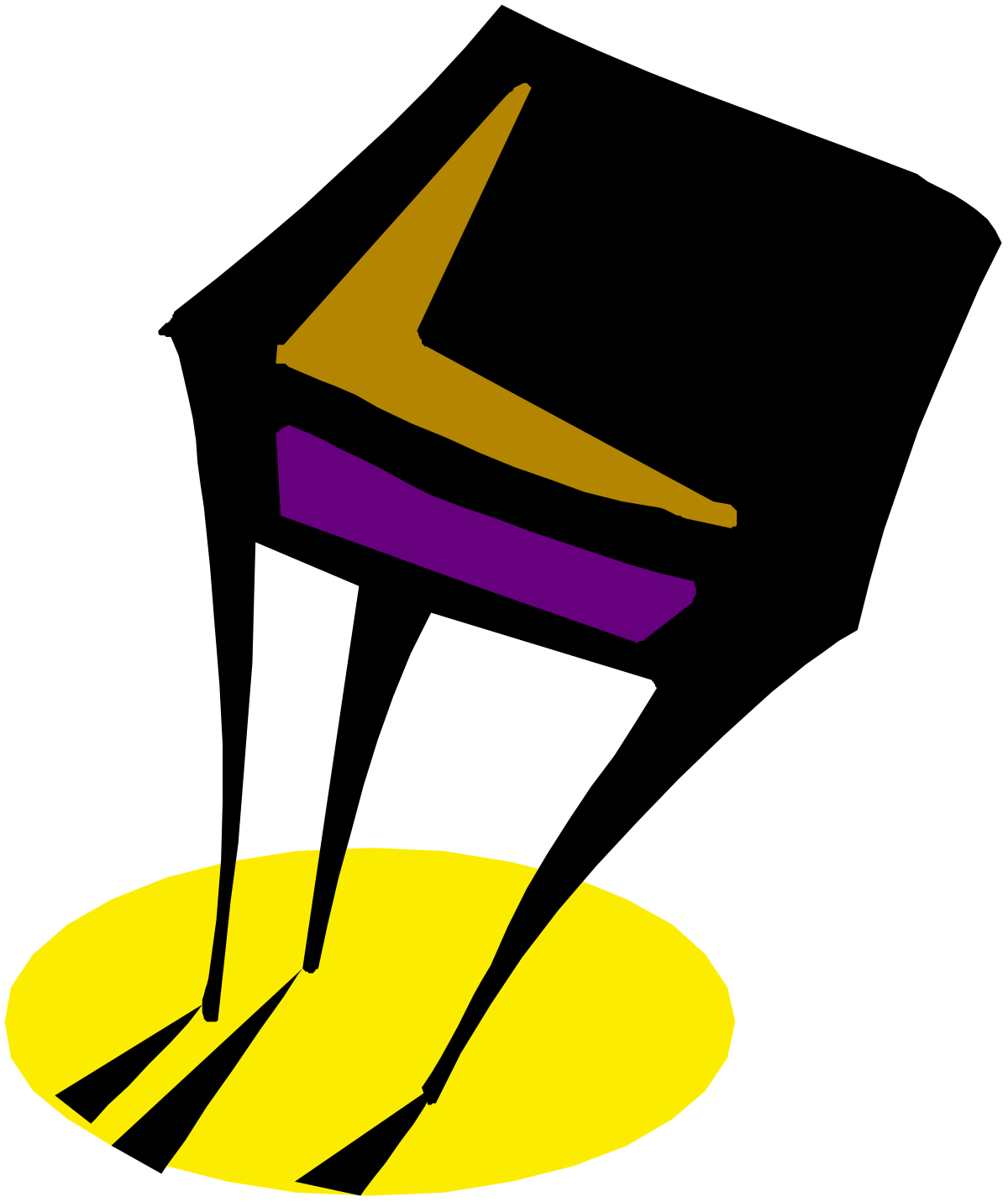 Yellow and Purple Logo on Black Background - Vibrant Clipart Design