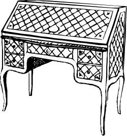 Black and White Desk Clipart for Creative Projects