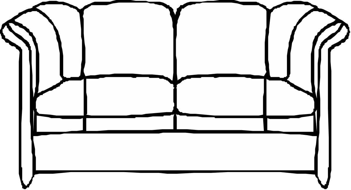 Couch Clipart on White Background - Cozy Living Room Essential