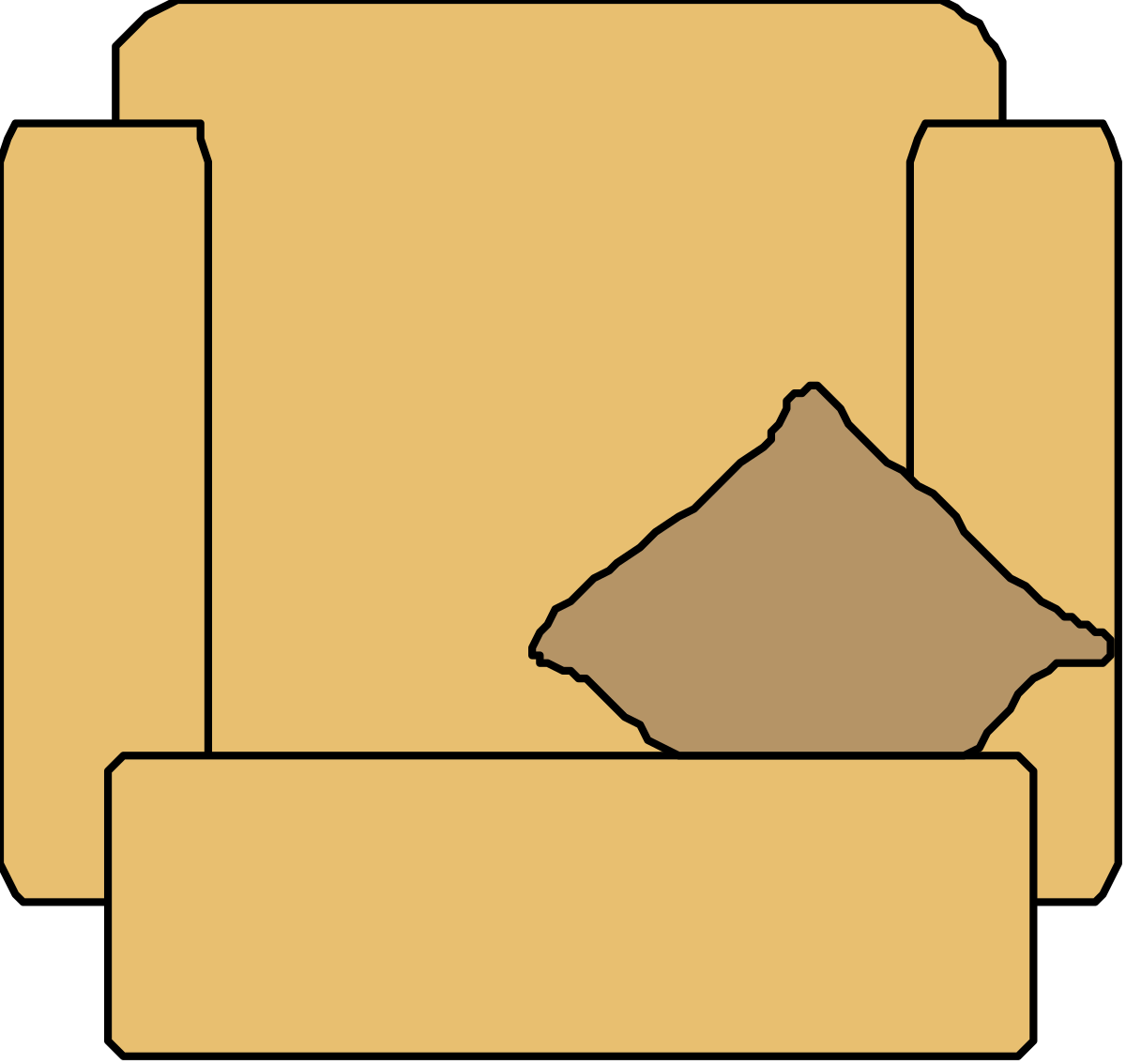 Couch with Pillows Clipart - Cozy Living Room Decor Elements