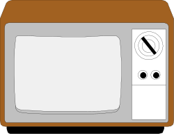 Vintage Television Clipart with Blank Screen for Retro Designs