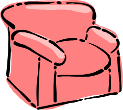Pink Chair on Black Background - Eye-Catching Clipart