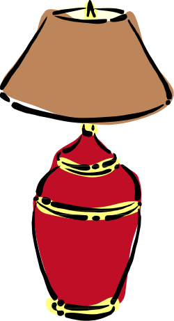 Red Lamp with Brown Shade Clipart - Stylish Home Decor Elements