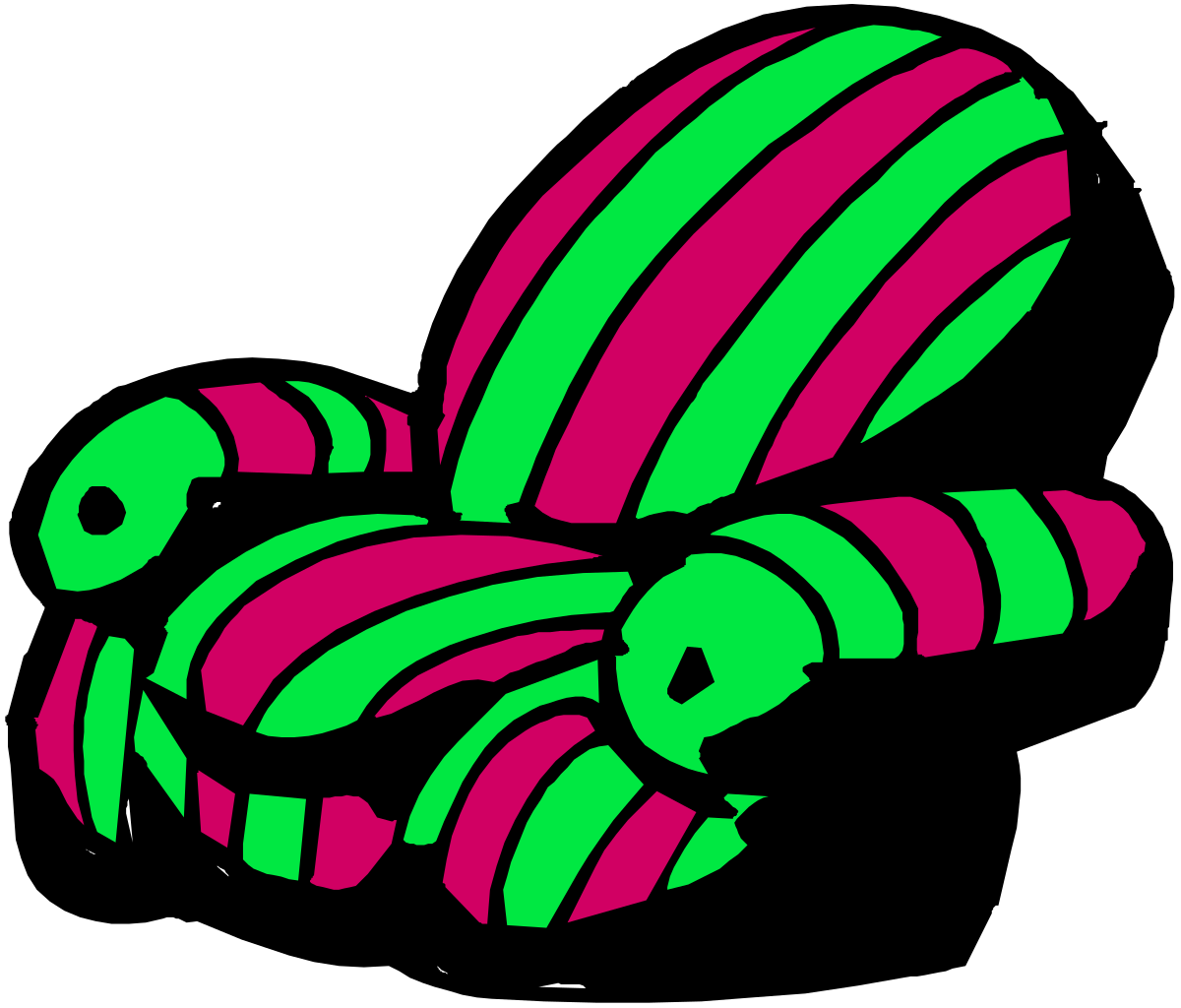 Green and Pink Striped Object Clipart for Vibrant Designs