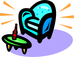 Chair with Candle Clipart - Cozy Home Decor Element